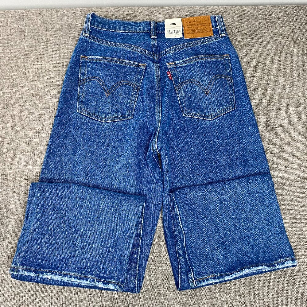 Levi's Ribcage Straight Ankle Denim Jeans Women 26 High Rise Blue Distressed NWT - Picture 7 of 16